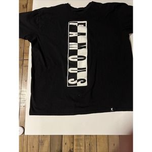 Famous Brand Classic Fit Black White Logo Vintage T-Shirt Size X-Large Men's (B3